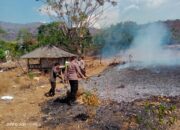 Respon Cepat Polsek Asakota, Personel Datangi Lokasi Kebakaran Lahan Jagung di Kelurahan Kolo